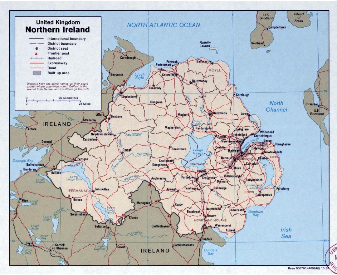 வரைபடம் சாலை வரைபடம் அயர்லாந்து மற்றும் வடக்கு அயர்லாந்து