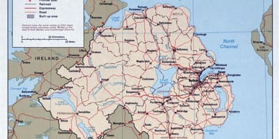 வரைபடம் சாலை வரைபடம் அயர்லாந்து மற்றும் வடக்கு அயர்லாந்து